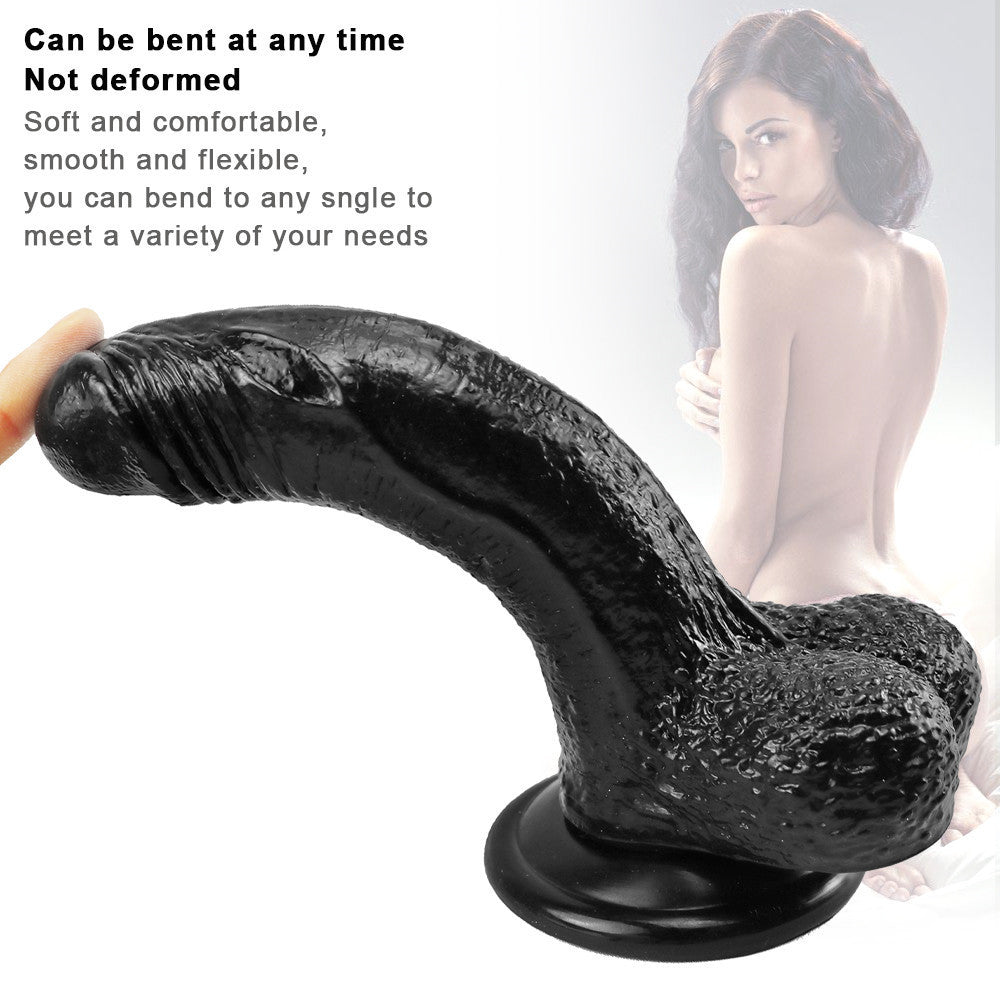 7 Zoll schwarzer Dildo mit Saugnapf