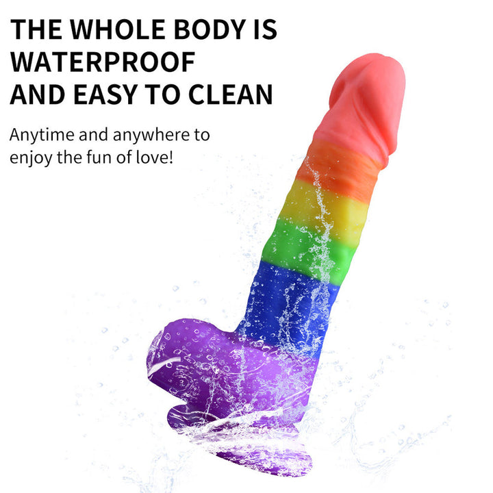 Analdildo mit Saugnapf aus Silikon in Regenbogenfarben