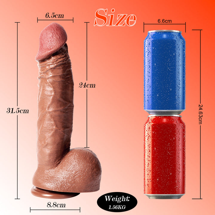 Brauner weicher realistischer 12-Zoll-Dildo