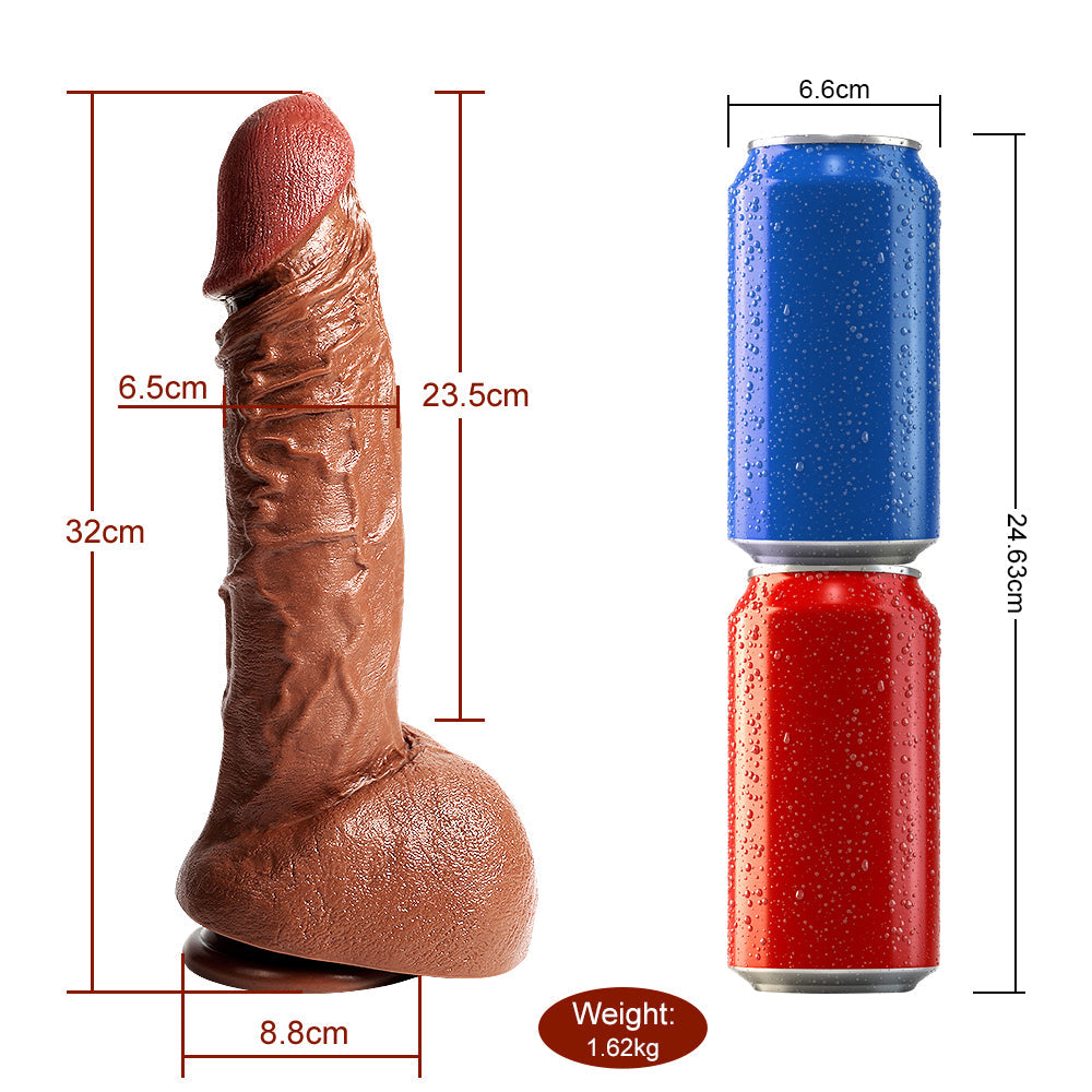 Gebogener realistischer Dildo in Menschengröße