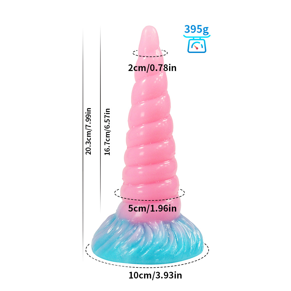 Einhorn-Dildo, 20,3 cm, rosa, mit Beleuchtung