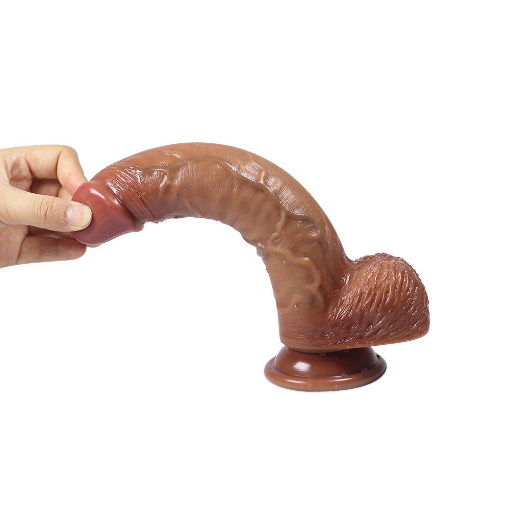 Freisprech-Dildo 8 Zoll braun für Frauen