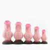 Pink Soft Silikon Knotted Horse Cock Dildo