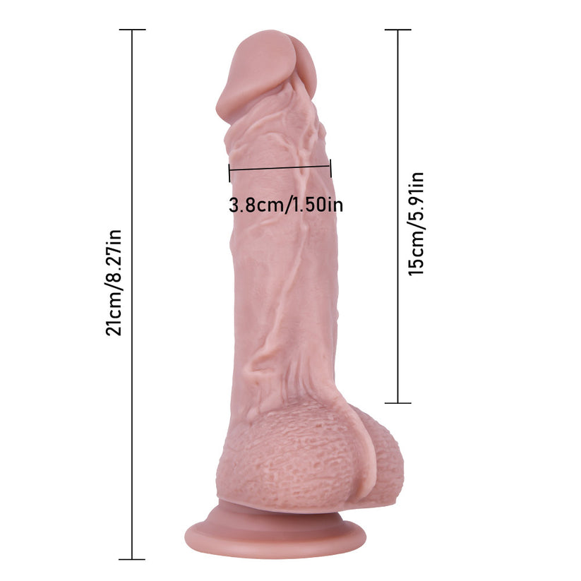 Realistischer Dildo aus weichem, fleischrosa Silikon