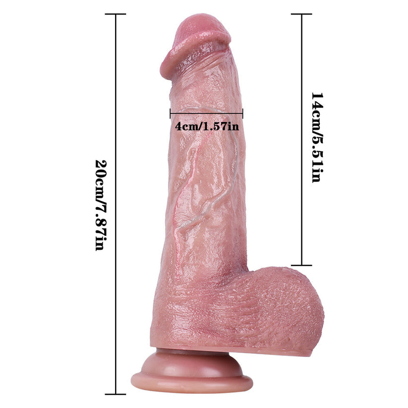 Schlanker realistischer Dildo mit Hoden, Flesh