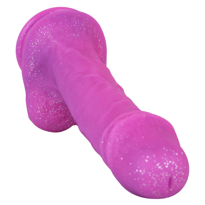 8,26 Zoll großer lila Dildo aus Silikon mit Glitzer