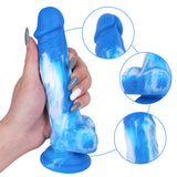 画像をギャラリー ビューアにロード 7 Zoll blauer Silikondildo