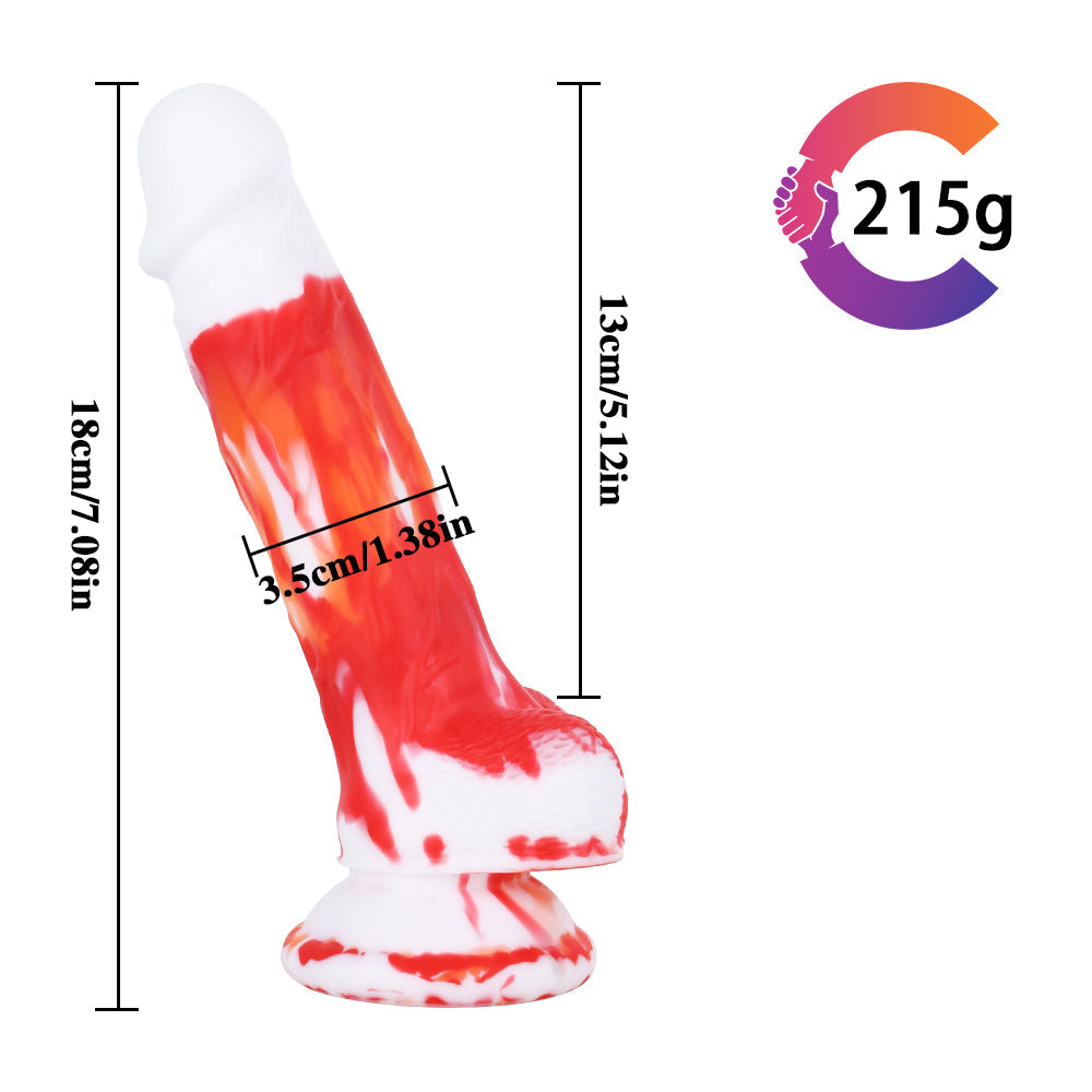 7 Zoll roter Silikondildo