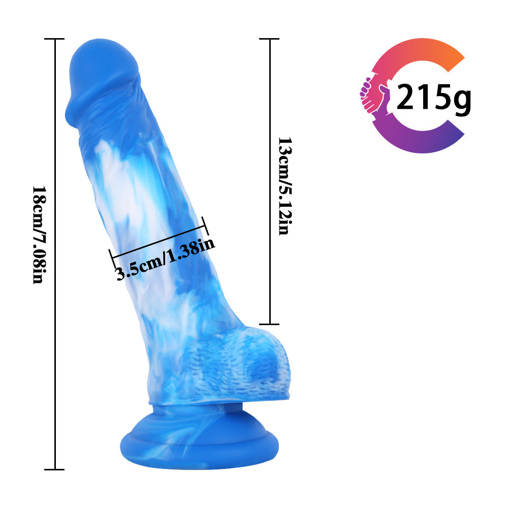 7 Zoll blauer Silikondildo