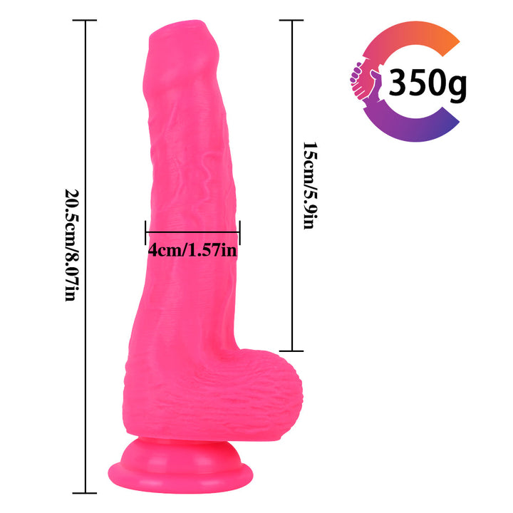 Rosafarbener Dildo aus Silikon zum Anschnallen, unbeschnitten