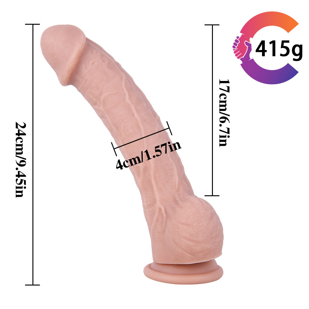 Umschnalldildo aus Silikon, 9 Zoll, Hautfarben