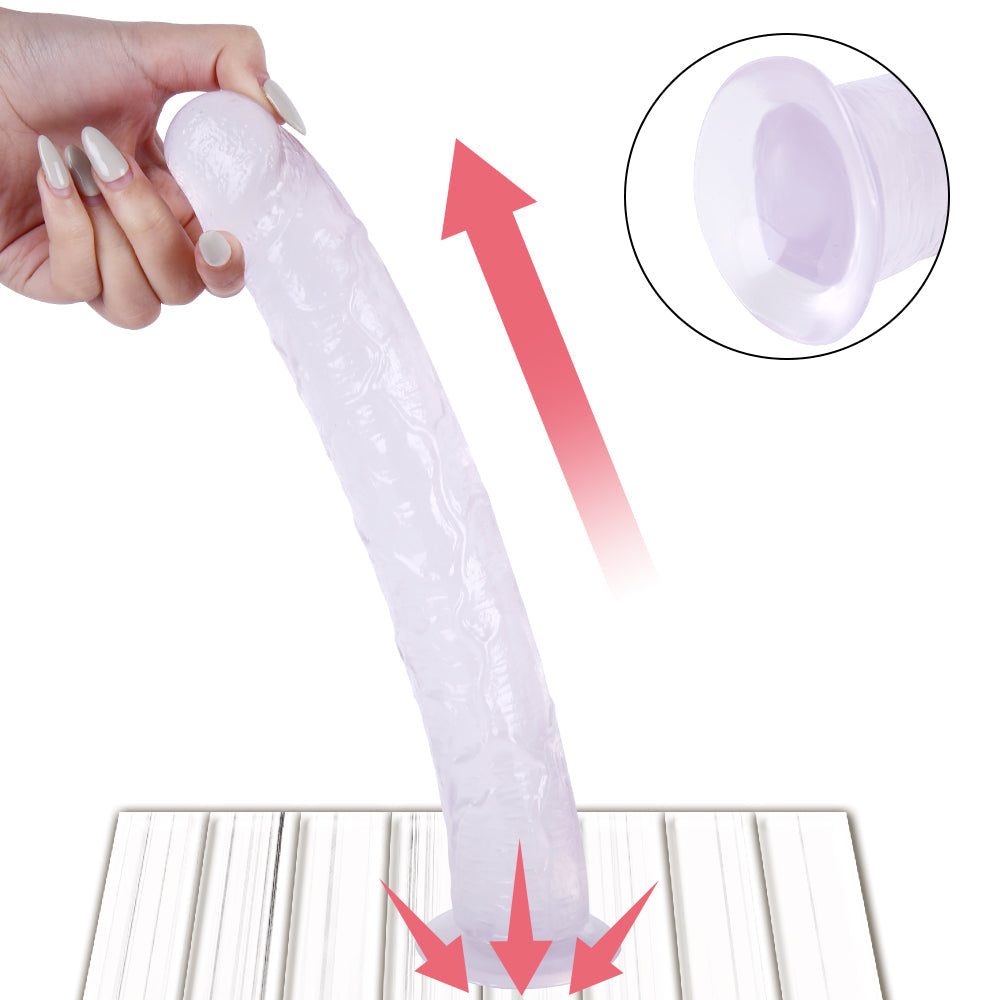 Transparenter Dildo mit Saugnapf, 10 Zoll