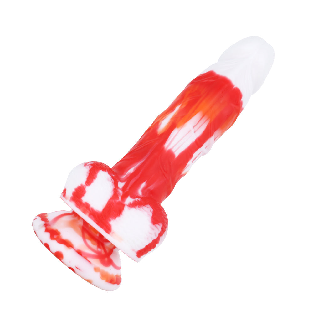 7 Zoll roter Silikondildo