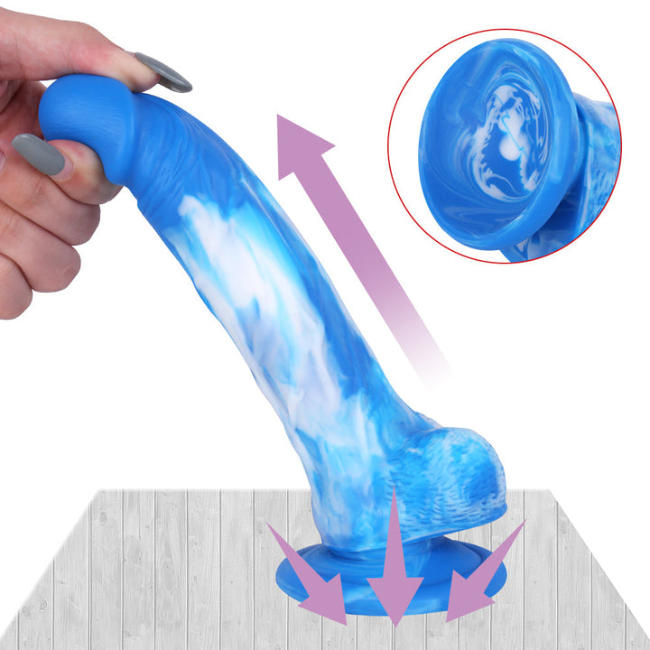 7 Zoll blauer Silikondildo