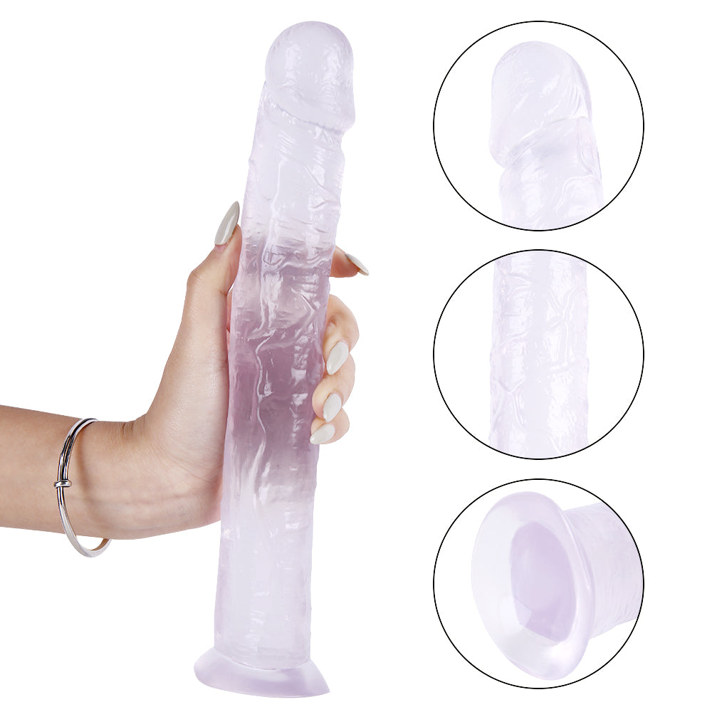 Transparenter Dildo mit Saugnapf, 10 Zoll