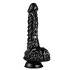 22 cm Black Textured Suction Cup Dragon Dildo