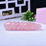 Charger l&#39;image dans la galerie, Dildo aus rosa Kristall mit vier Ringen