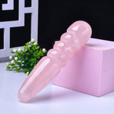 Charger l&#39;image dans la galerie, Dildo aus rosa Kristall mit vier Ringen