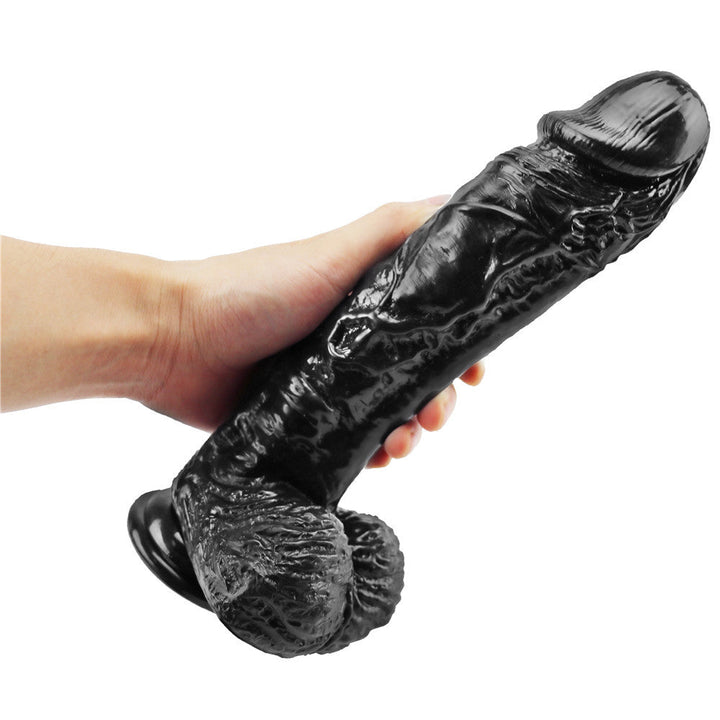 Realistischer schwarzer Dildo 10 Zoll PVC