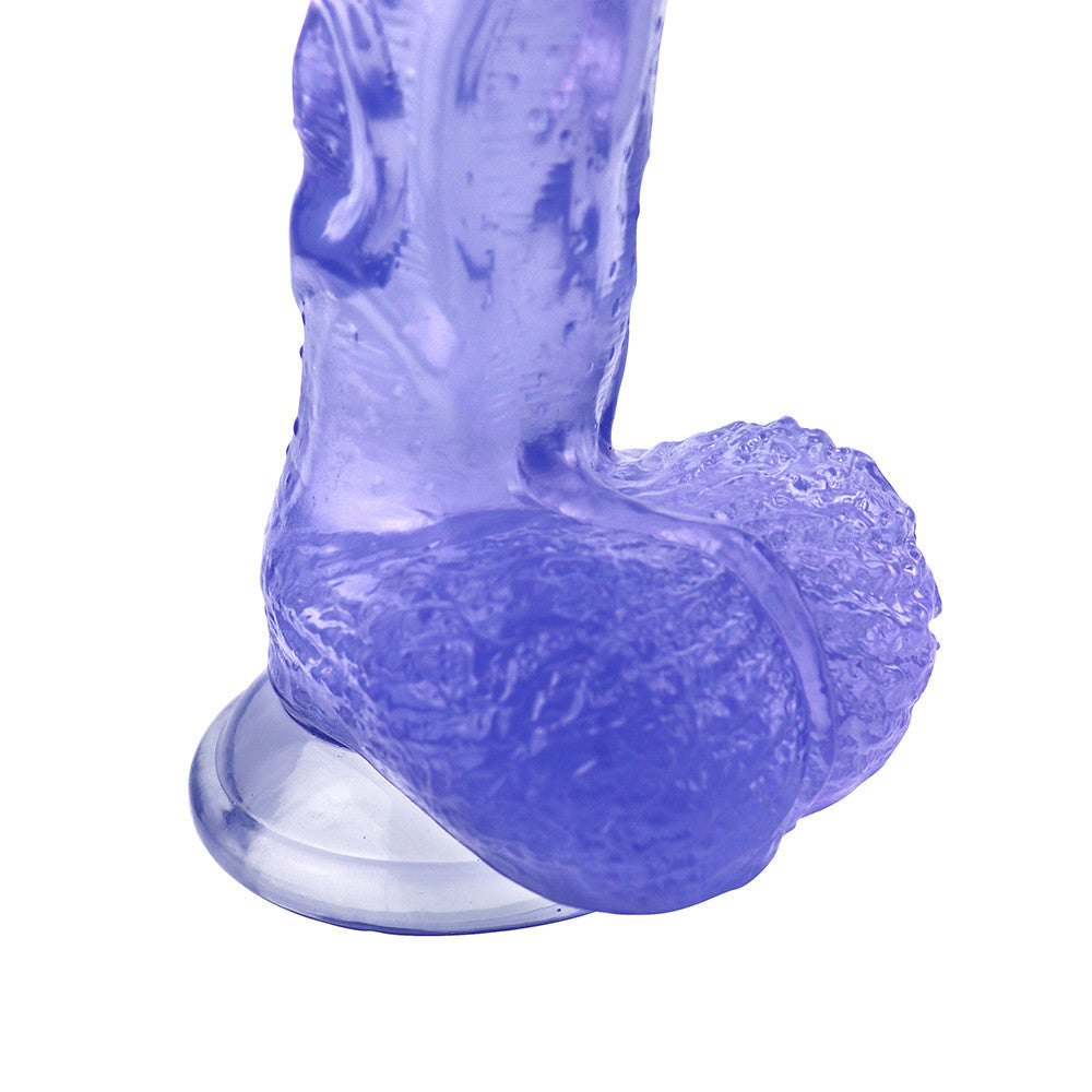 Blauer Jelly-Dildo mit realistischem Saugnapf