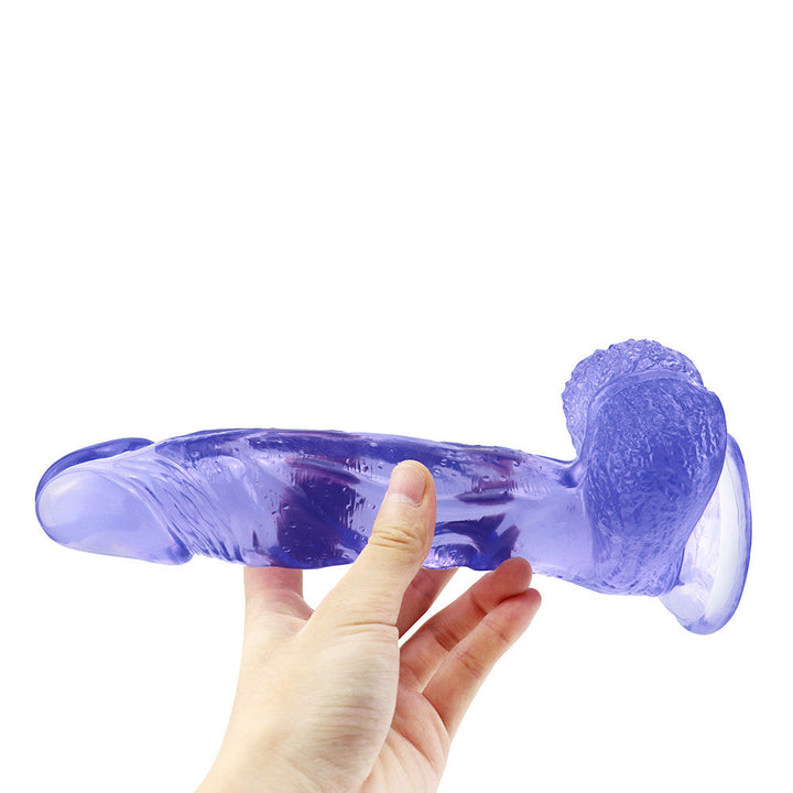 Blauer Jelly-Dildo mit realistischem Saugnapf