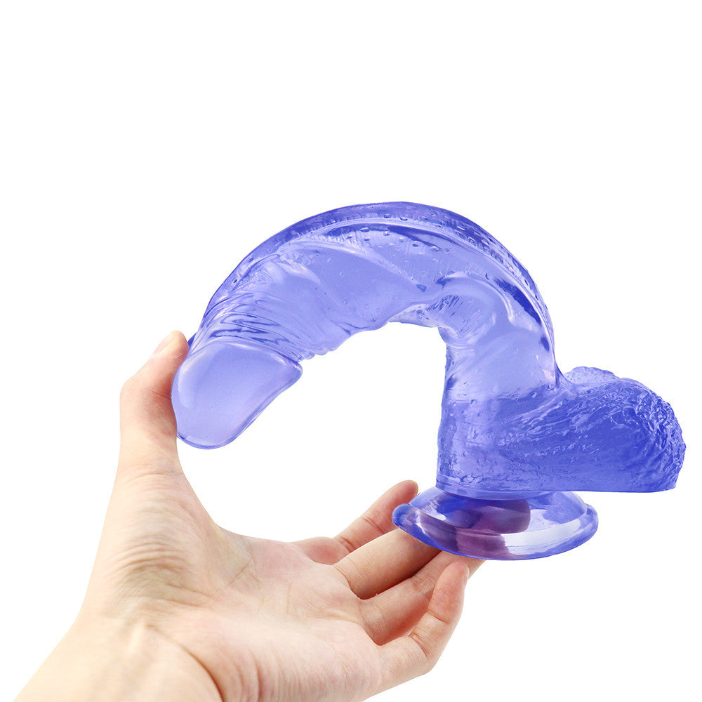 Blauer Jelly-Dildo mit realistischem Saugnapf