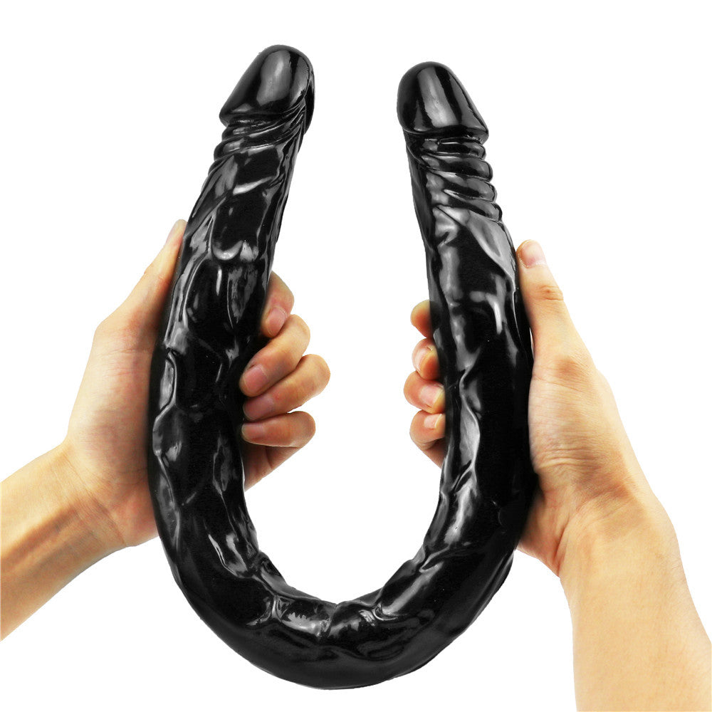 Doppelkopf-Dildo in Schwarz, 22 Zoll