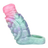 12 cm Farbverlauf Fantasy Platin-Silikon Penishülle