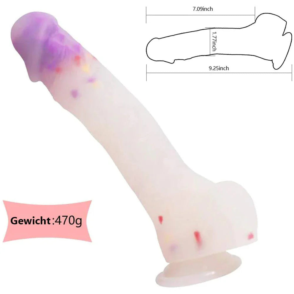 Konfetti-Dildo, Sexspielzeug aus transparentem Silikon