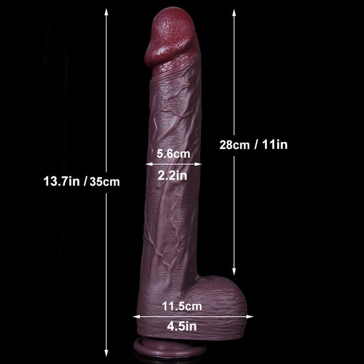 13,7 Zoll langer, realistischer schwarzer Dildo