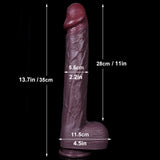 画像をギャラリー ビューアにロード 13,7 Zoll langer, realistischer schwarzer Dildo