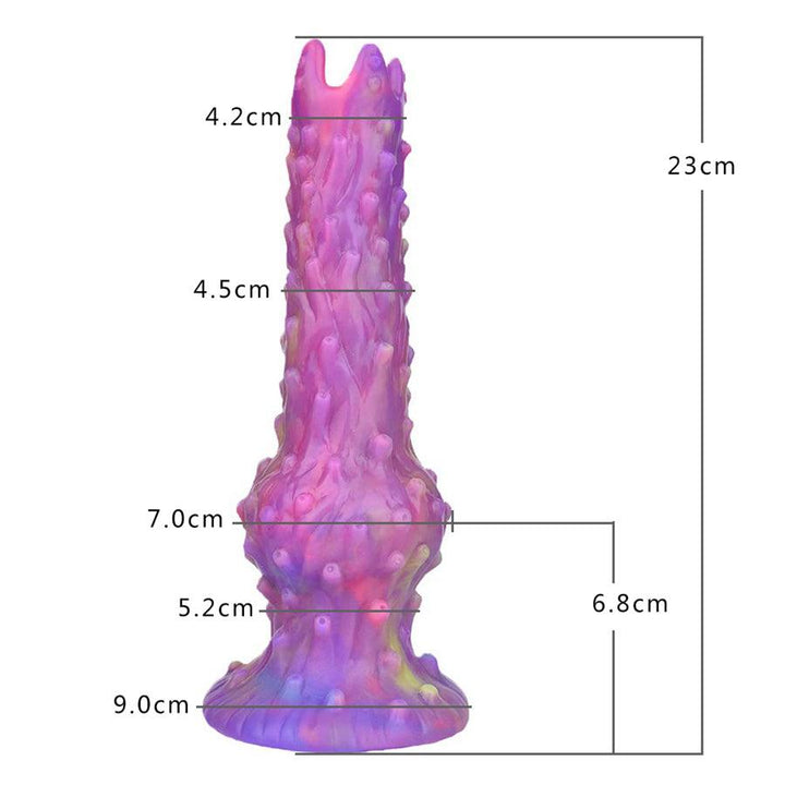 Leuchtender Ovipositor-Dildo aus Silikon mit Airbag-Boost