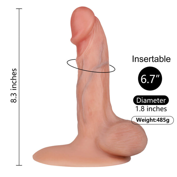 Zweischichtiger realistischer Dildo aus Flüssigsilikon