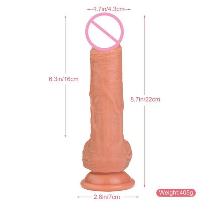 Realistischer Dildo mit Saugnapf und doppelter Dichte aus Silikon