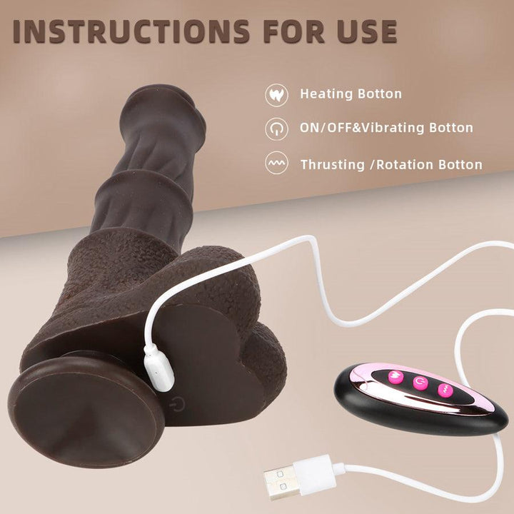 Heated Remote Control Brown Horse Dildo