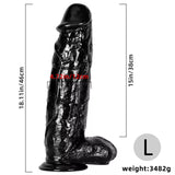 画像をギャラリー ビューアにロード 18 Zoll großer schwarzer Dildo