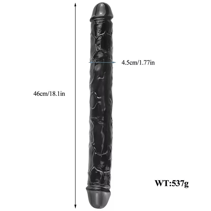 Schwarzer 18-Zoll-Dildo mit Doppelkopf