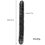 Laden Sie das Bild in den Galerie-Viewer, Schwarzer 18-Zoll-Dildo mit Doppelkopf