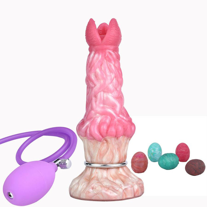 Rosa Alien Ovipositor-Dildo mit Airbag