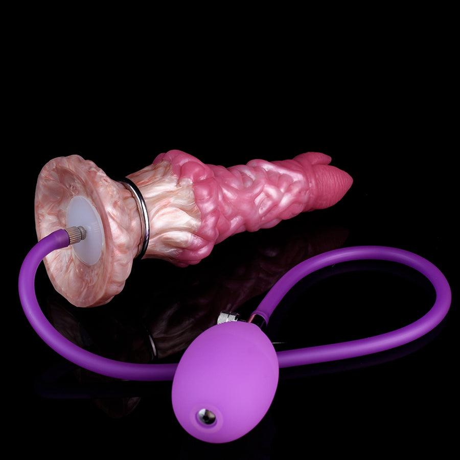 Rosa Alien Ovipositor-Dildo mit Airbag