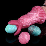 Charger l&#39;image dans la galerie, Rosa Alien Ovipositor-Dildo mit Airbag