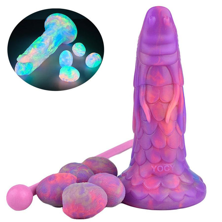 Leuchtender Legebohrer-Dildo in Drachenform