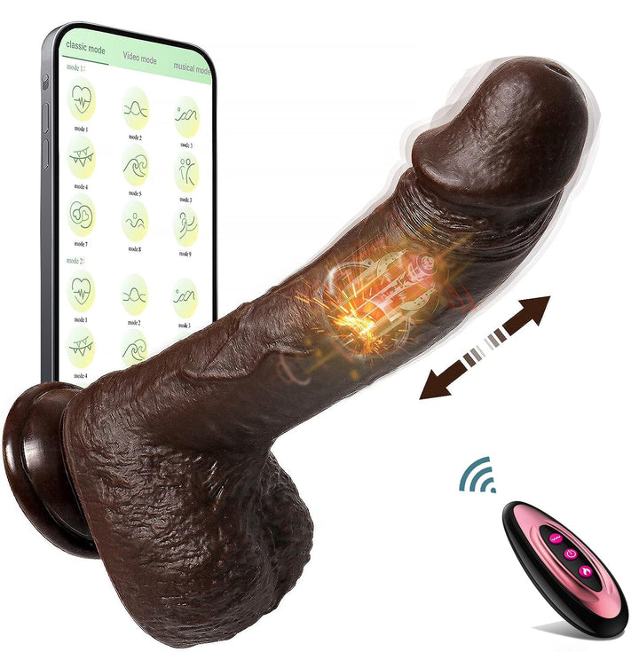 Schwarzer vibrierender Dildo APP