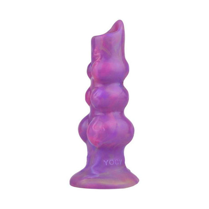 Lila leuchtender Ei-Ovipositor-Dildo aus Silikon