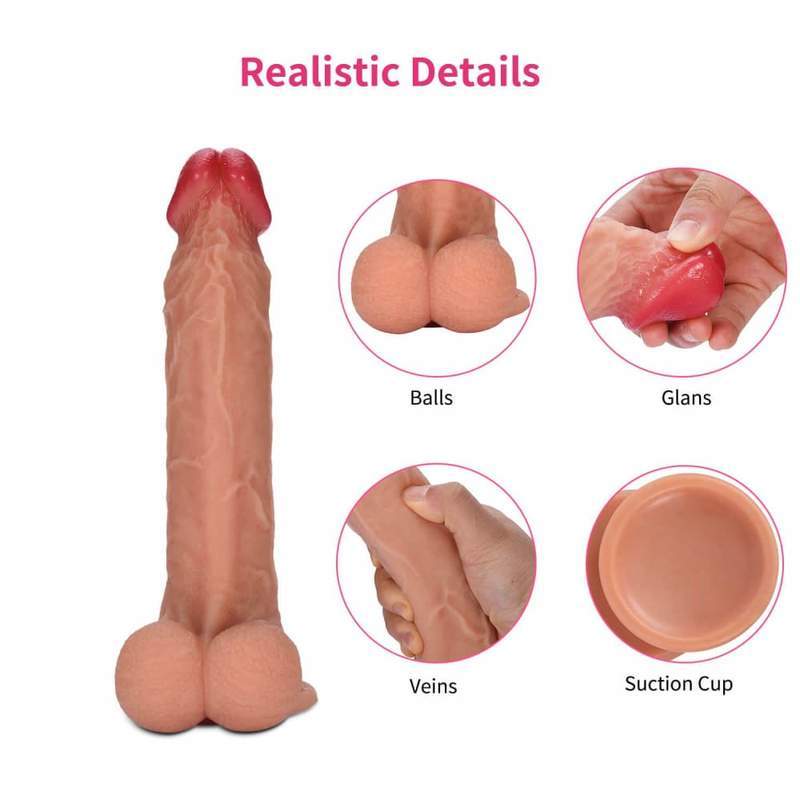 Realistischer Dildo mit Saugnapf und doppelter Dichte aus Silikon