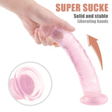 Charger l&#39;image dans la galerie, 9.84 Inch Super Suction Pink Transparent Realistic Dildo