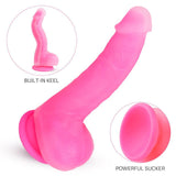 Charger l&#39;image dans la galerie, 7.68 Inch Silicone Soft Realistic Dildo With The Keel Rose Red