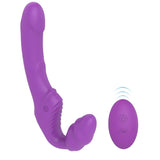 Charger l&#39;image dans la galerie, Remote Control Vibrating Strapless Strap On Silicone Dildo Purple Vibrator