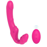 Charger l&#39;image dans la galerie, Remote Control Vibrating Strapless Strap On Silicone Dildo Rose Red Vibrator