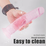 Charger l&#39;image dans la galerie, 9.84 Inch Super Suction Pink Transparent Realistic Dildo